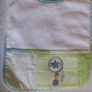 Baby Rattle Cross Stitch Bib